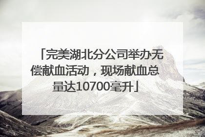 完美湖北分公司举办无偿献血活动，现场献血总量达10700毫升