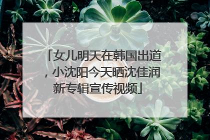 女儿明天在韩国出道，小沈阳今天晒沈佳润新专辑宣传视频