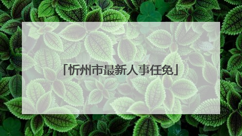 忻州市最新人事任免