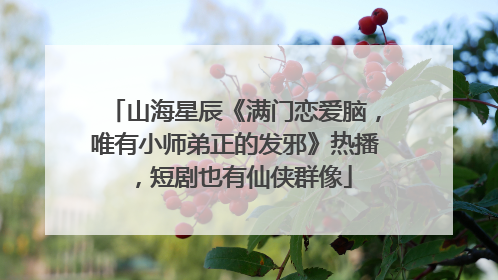 山海星辰《满门恋爱脑，唯有小师弟正的发邪》热播，短剧也有仙侠群像