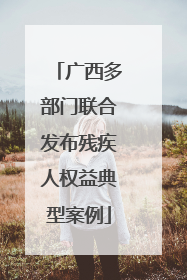 广西多部门联合发布残疾人权益典型案例