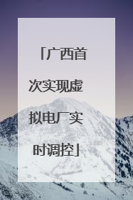 广西首次实现虚拟电厂实时调控