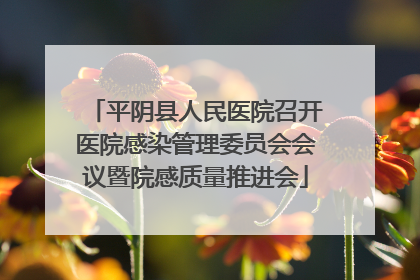 平阴县人民医院召开医院感染管理委员会会议暨院感质量推进会
