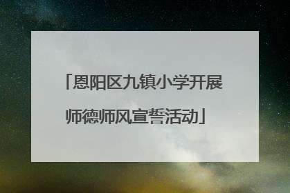恩阳区九镇小学开展师德师风宣誓活动