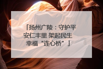 扬州广陵：守护平安仁丰里 架起民生幸福“连心桥”