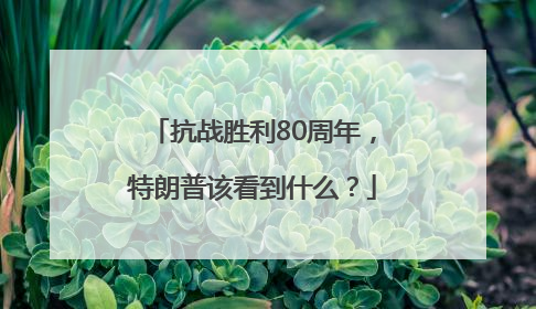 抗战胜利80周年，特朗普该看到什么？
