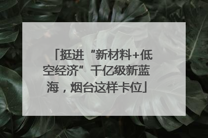 挺进“新材料+低空经济”千亿级新蓝海，烟台这样卡位