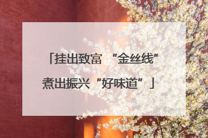 挂出致富 “金丝线” 煮出振兴“好味道”