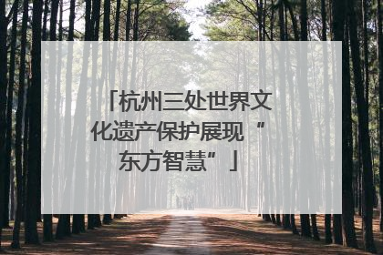 杭州三处世界文化遗产保护展现“东方智慧”