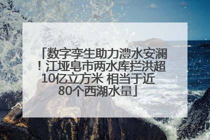数字孪生助力澧水安澜！江垭皂市两水库拦洪超10亿立方米 相当于近80个西湖水量