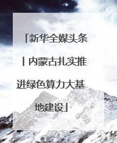 新华全媒头条丨内蒙古扎实推进绿色算力大基地建设