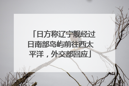 日方称辽宁舰经过日南部岛屿前往西太平洋，外交部回应