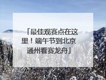 最佳观赛点在这里！端午节到北京通州看赛龙舟