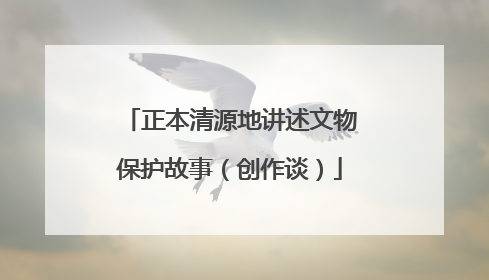 正本清源地讲述文物保护故事（创作谈）
