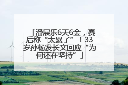潘展乐6天6金，赛后称“太累了”！33岁孙杨发长文回应“为何还在坚持”