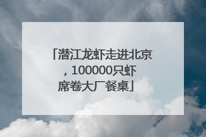 潜江龙虾走进北京，100000只虾席卷大厂餐桌