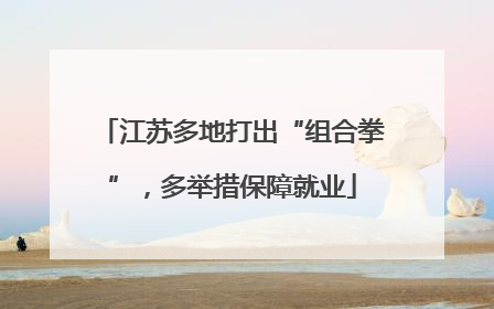 江苏多地打出“组合拳”，多举措保障就业