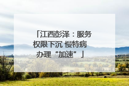 江西彭泽：服务权限下沉 慢特病办理“加速”