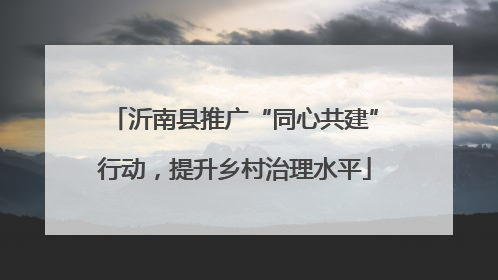 沂南县推广“同心共建”行动，提升乡村治理水平