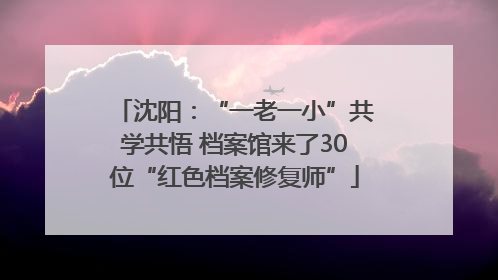 沈阳：“一老一小”共学共悟 档案馆来了30位“红色档案修复师”