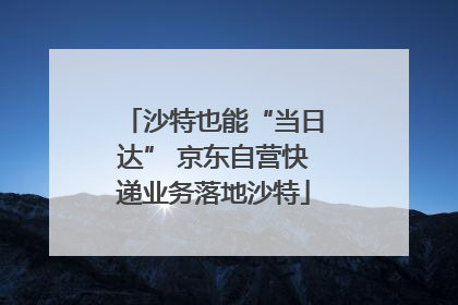 沙特也能“当日达” 京东自营快递业务落地沙特