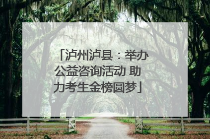 泸州泸县：举办公益咨询活动 助力考生金榜圆梦