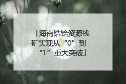 海南锆铪资源找矿实现从“0”到“1”重大突破