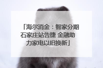 海尔消金：智家分期石家庄站告捷 金融助力家电以旧换新