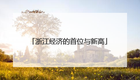 浙江经济的首位与新高