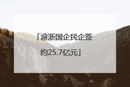 渝浙国企民企签约25.7亿元