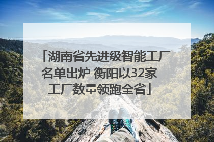 湖南省先进级智能工厂名单出炉 衡阳以32家工厂数量领跑全省