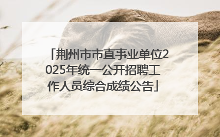 荆州市市直事业单位2025年统一公开招聘工作人员综合成绩公告