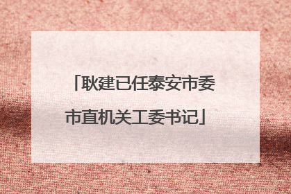 耿建已任泰安市委市直机关工委书记