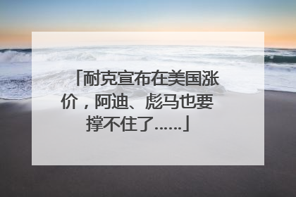 耐克宣布在美国涨价，阿迪、彪马也要撑不住了……
