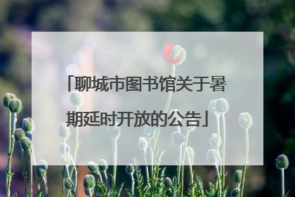 聊城市图书馆关于暑期延时开放的公告