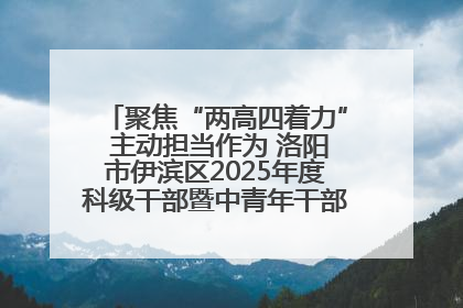 聚焦“两高四着力” 主动担当作为 洛阳市伊滨区2025年度科级干部暨中青年干部培训班开班