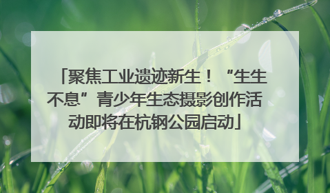聚焦工业遗迹新生！“生生不息”青少年生态摄影创作活动即将在杭钢公园启动