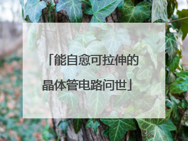 能自愈可拉伸的晶体管电路问世