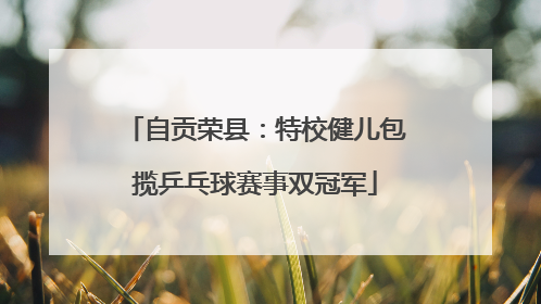 自贡荣县：特校健儿包揽乒乓球赛事双冠军