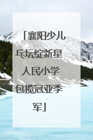 襄阳少儿乓坛绽新星 人民小学包揽冠亚季军