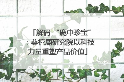 解码 “鹿中珍宝”：尊禧鹿研究院以科技力量重塑产品价值