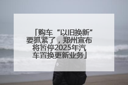 购车“以旧换新”要抓紧了，郑州宣布将暂停2025年汽车置换更新业务