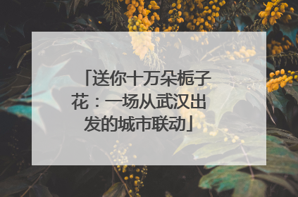 送你十万朵栀子花：一场从武汉出发的城市联动