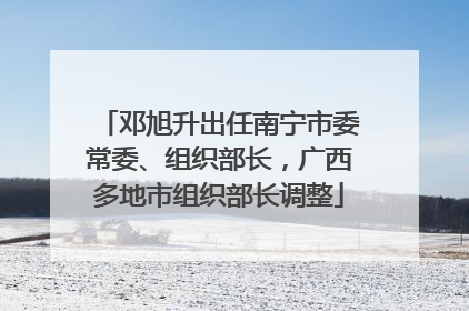 邓旭升出任南宁市委常委、组织部长，广西多地市组织部长调整
