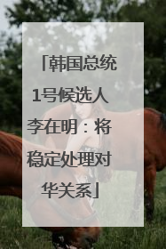 韩国总统1号候选人李在明：将稳定处理对华关系