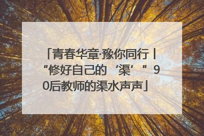 青春华章·豫你同行丨“修好自己的‘渠’”90后教师的渠水声声