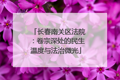 长春南关区法院：卷宗深处的民生温度与法治微光