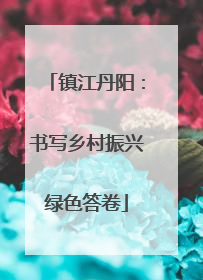 镇江丹阳：书写乡村振兴绿色答卷