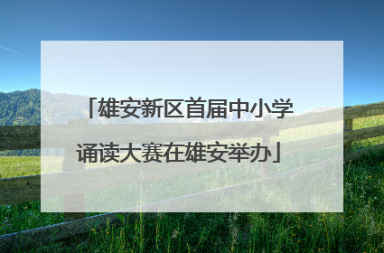 雄安新区首届中小学诵读大赛在雄安举办