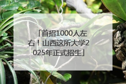 首招1000人左右！山西这所大学2025年正式招生